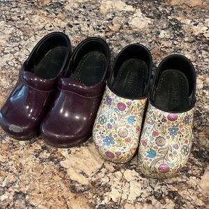 Two pairs of girls clogs. Sanita/Dansko